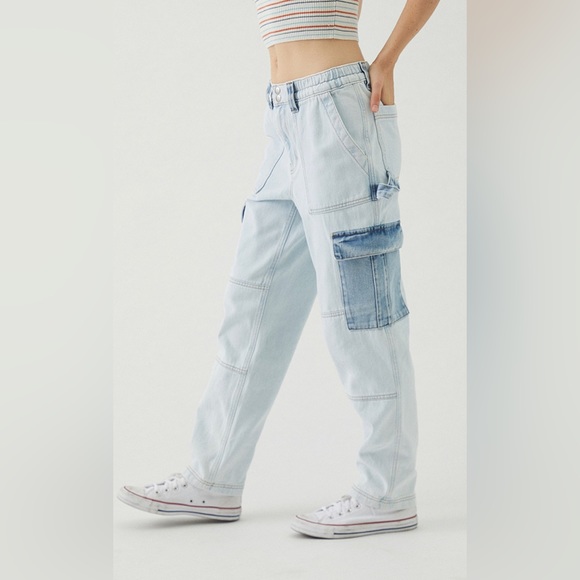 Pacsun Light Blue Utility Cargo Pants - Picture 2 of 5